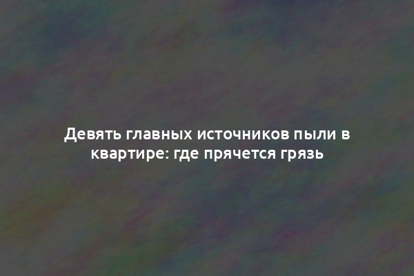 Девять главных источников пыли в квартире: где прячется грязь